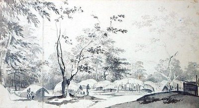 A View of a Hill Village in the District of Baugelepoor (Bhagalpur) 1783 by William Hodges